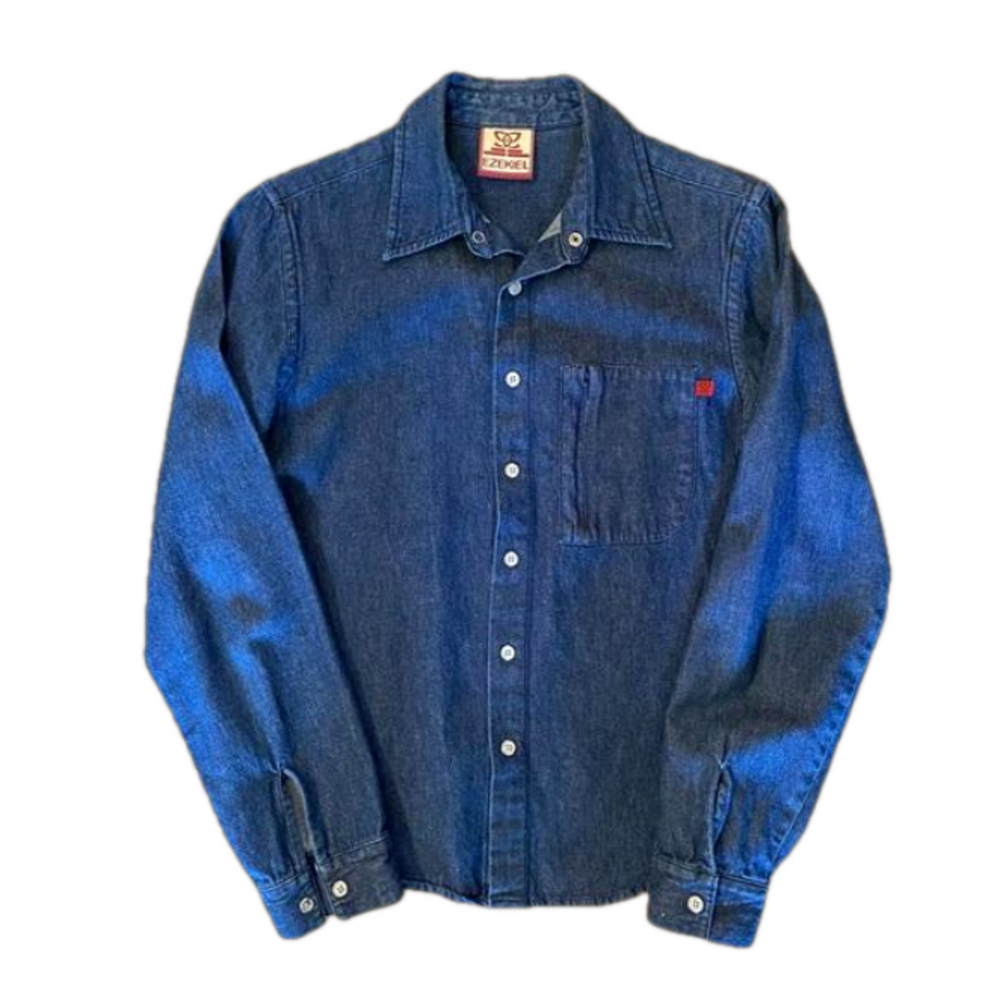Ezekiel Boys Denim Long Sleeve Button Up Shirt Medium